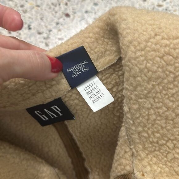 Gap suede leather brown Sherpa lines jacket coat western XS - Picture 5 of 9